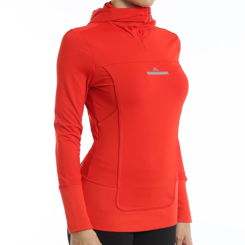 Adidas by Stella McCartney Red Activewear Top Logo Size M Orange Red Workout